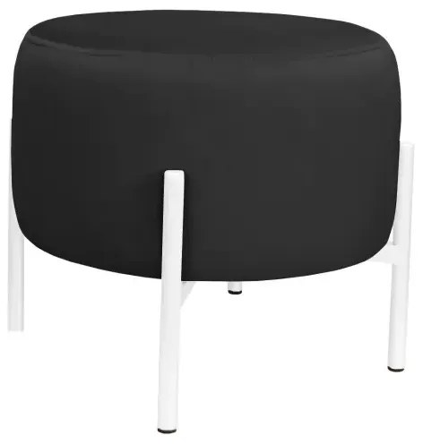 Pufa WILFRED MG VELVET czarna/biała ATOS