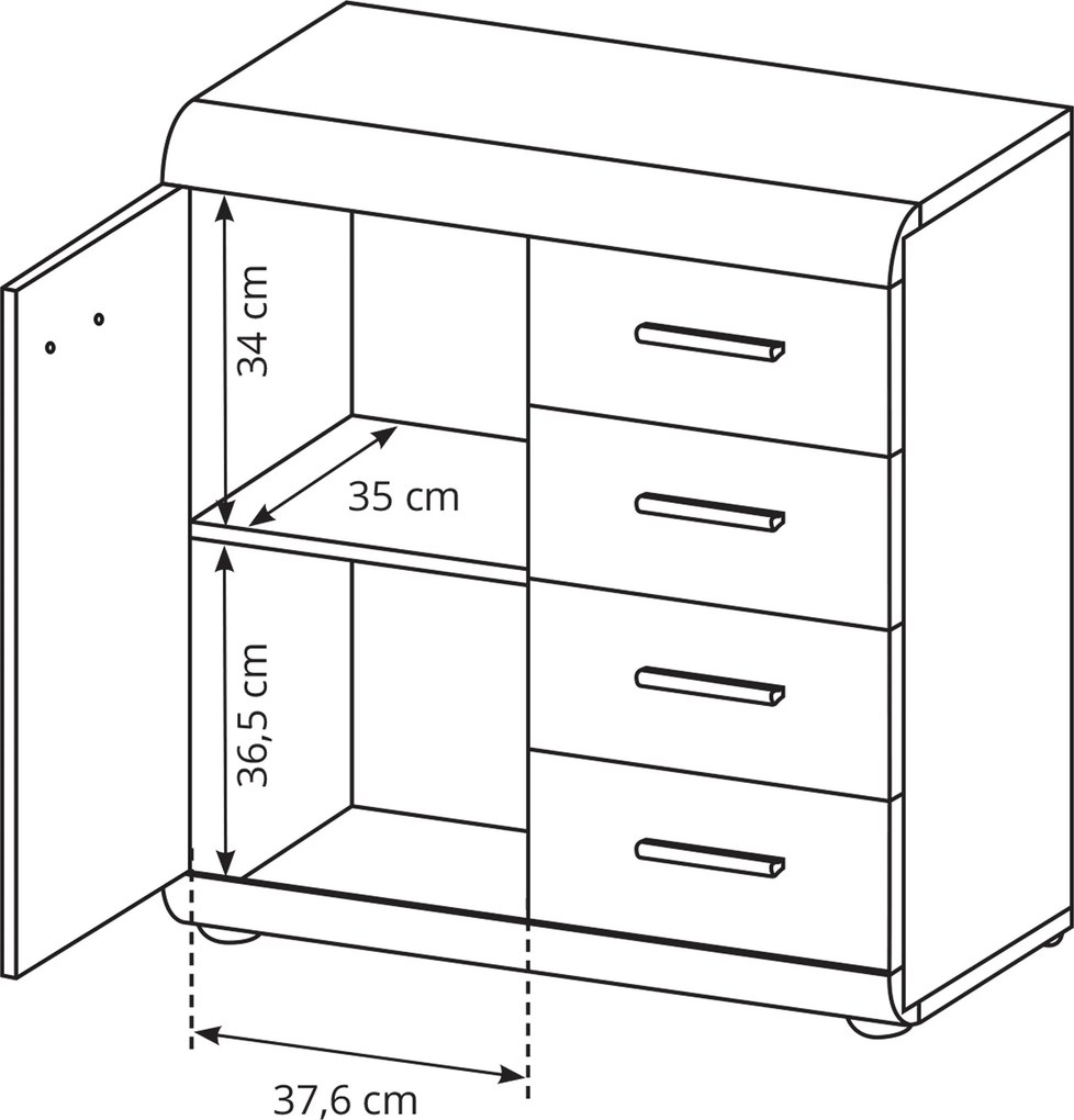 Komoda LEGAME 80 cm do Salonu Sypialni Dąb sonoma
