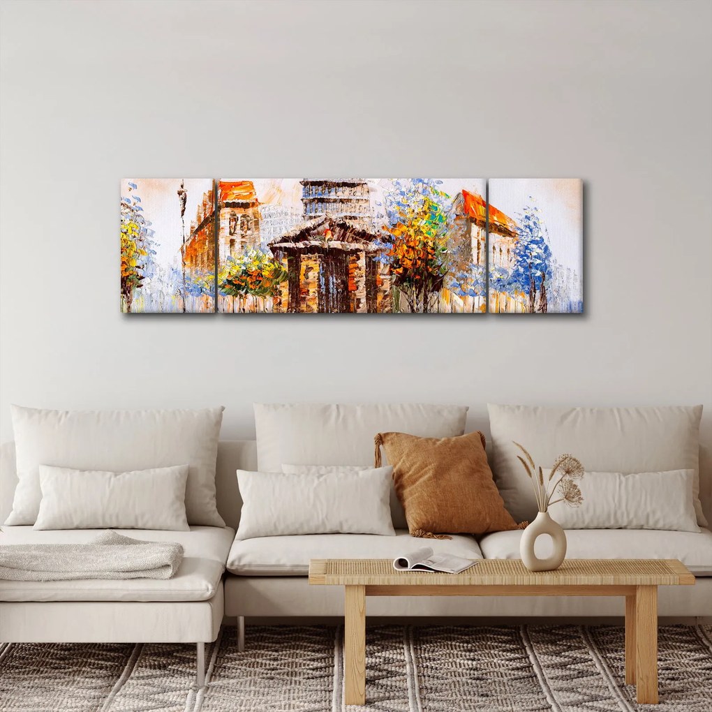 Obraz - Malowana miejska pamiątka (170x50 cm)
