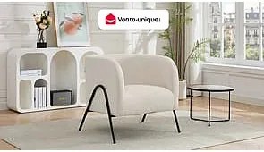 Fotel z beżową tapicerką - BLINODA