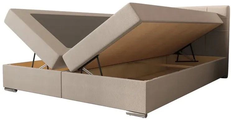 Dwuosobowe Łóżko Kontynentalne Z Pikowanym Zagłówkiem 160X200 G7-W23