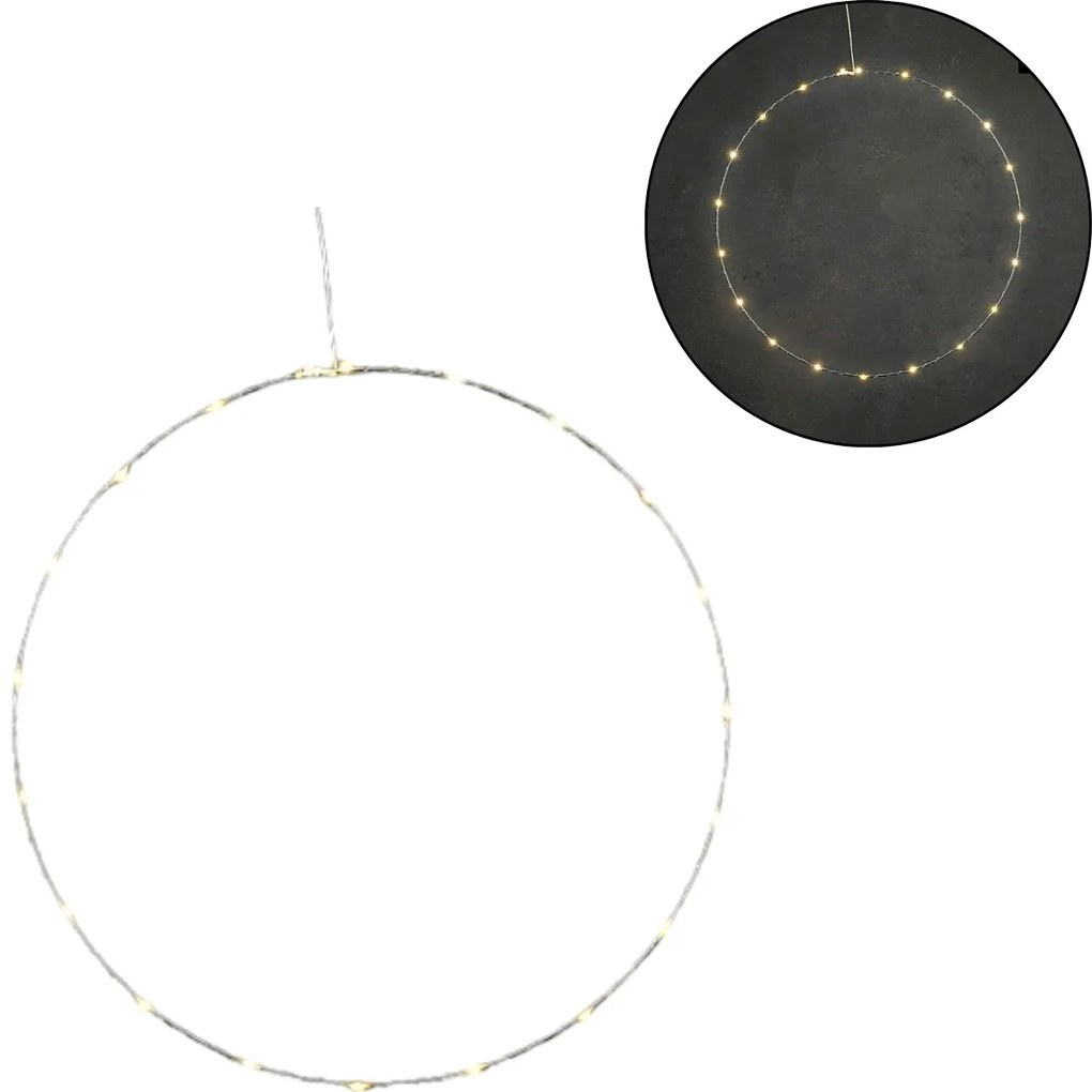 LED dekoracja wisząca CIRCLE Ø 50 cm, srebrna