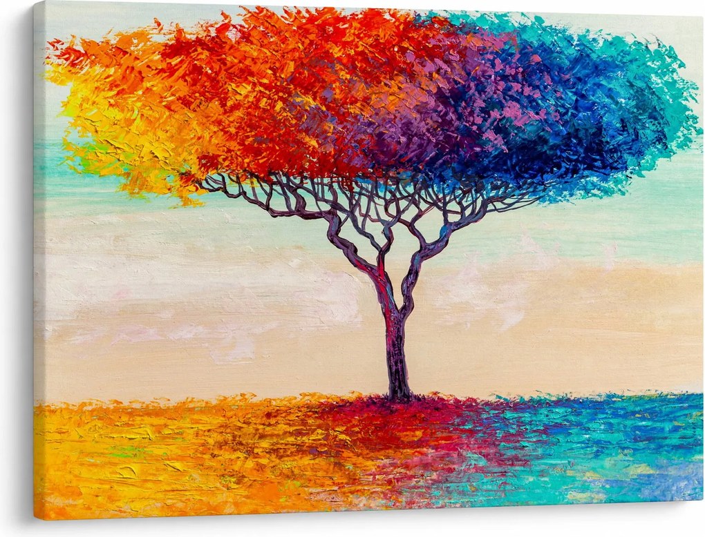 Obraz malowanego drzewa (70x50 cm)