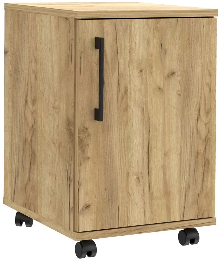 Biurowy kontener z 2 półkami pod biurko dąb craft N5-A56