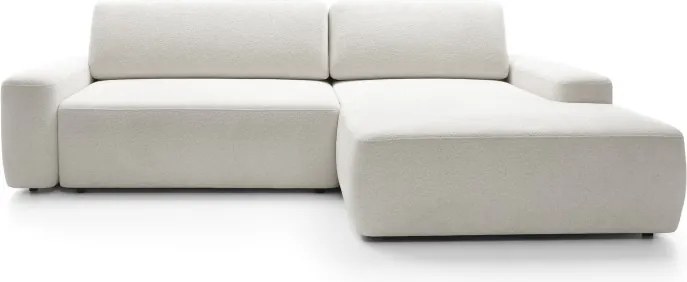 Narożnik BOULI Lewostronny z Elektryczną Regulacją wolnostojący tkanina Raven 21 Biały DOMO HOME