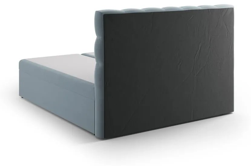 Jasnoniebieskie łóżko boxspring ze schowkiem 160x200 cm Bali – Cosmopolitan Design