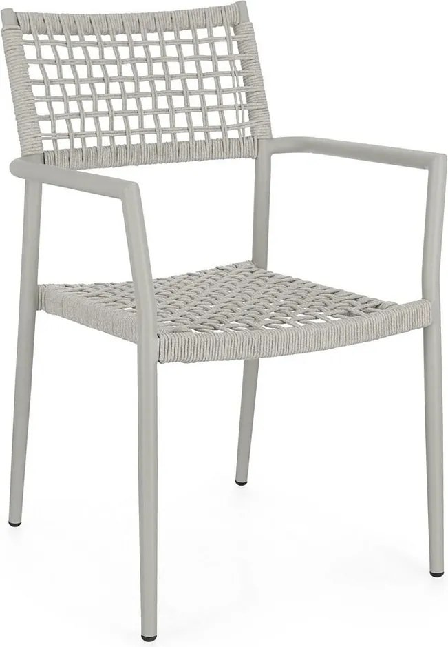 Zestaw 4 krzeseł z podłokietnikami w kolorze gołębiej szarości - BLANES