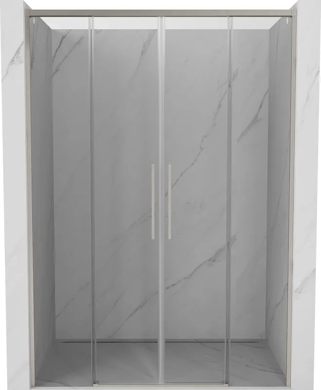 Mexen Rox Duo drzwi prysznicowe rozsuwane 150 cm, transparent, nikiel szczotkowany - 8C2-150-002-97-00