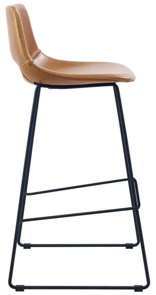 Koniakowy hoker z imitacji skóry (wysokość siedziska 76 cm) Zahara – Kave Home