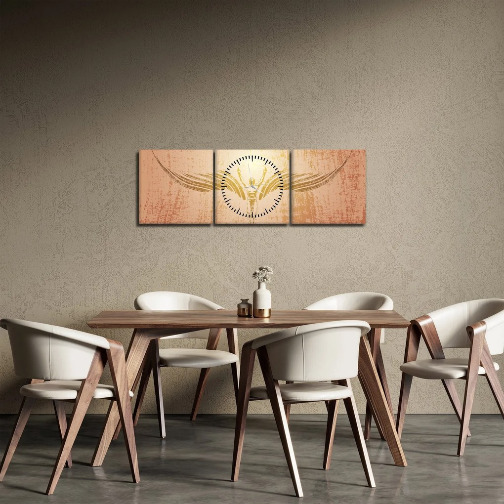 Obraz - Anielska abstrakcja (z zegarem) (90x30 cm)