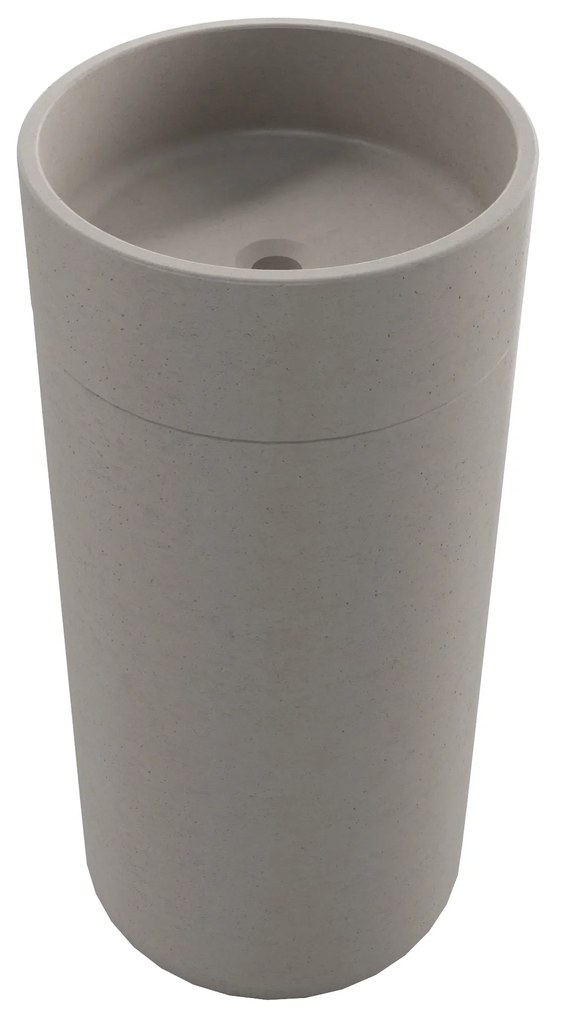 Umywalka betonowa wolostojąca bez otworu na baterię DELIS | Różne kolory : Kolor - Cappuccino, Podłączenie syfonu - Do ściany