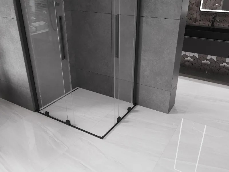 Mexen Velar Duo kabina prysznicowa rozsuwana 90 x 80 cm, transparent, czarna - 871-090-080-02-70