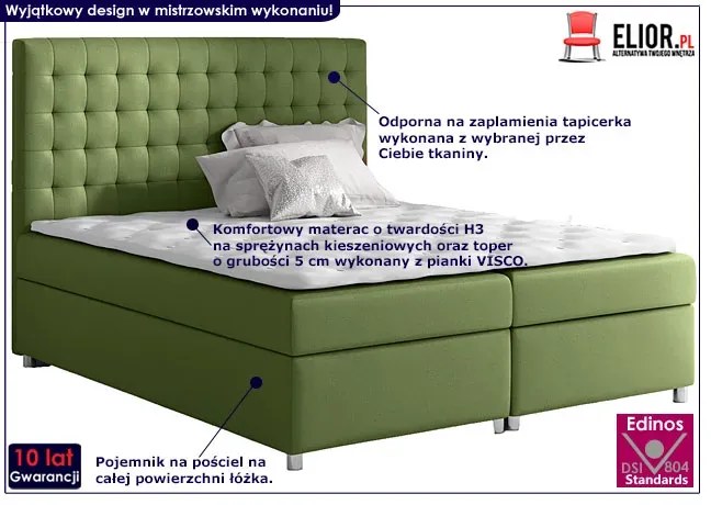 Łóżko kontynentalne Husa 140x200 - 44 kolory