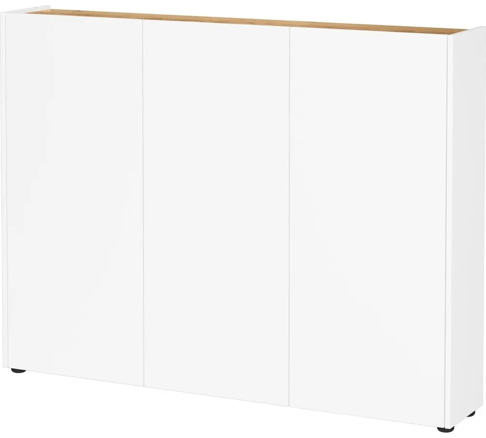 Biała szafka w dekorze dębu 138x105x25 cm Libbiano – Germania