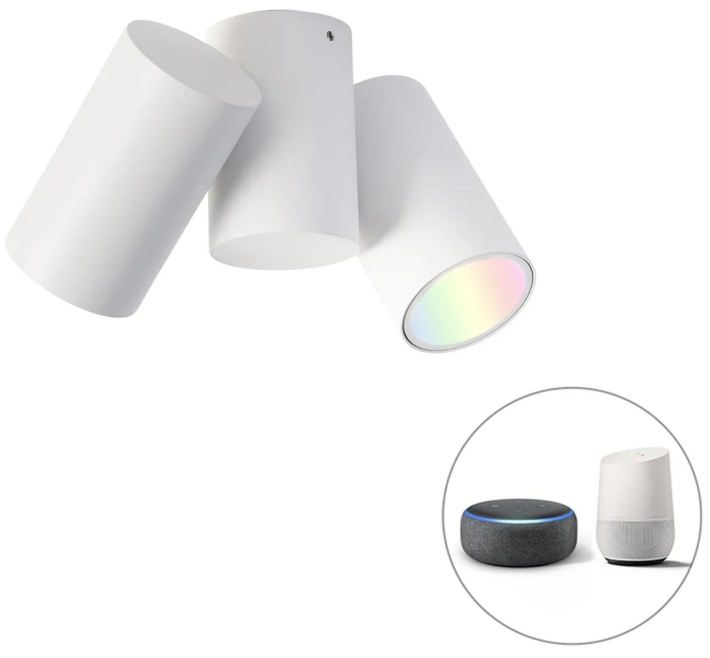 Inteligentny reflektor biały regulowany w zestawie z 2 żarówkami WiFi GU10 - MichaelDesignerski Oswietlenie wewnetrzne