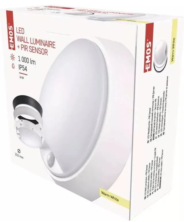 Lampa sufitowa LED z czujnikiem ruchu w kolorze matowej czerni Zuri – EMOS