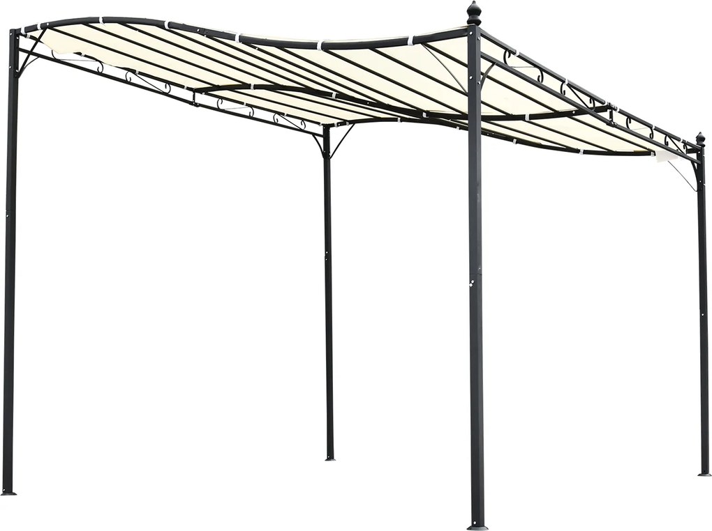 Outsunny Pergola Ogrodowa 3x3 297x297 cm Zadaszenie Tarasu Kremowa | Aosom PL