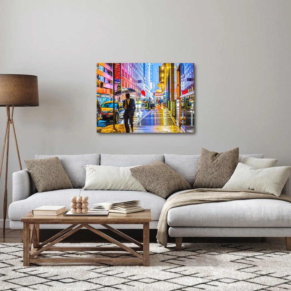 Obraz - Miasto w neonowym blasku (70x50 cm)