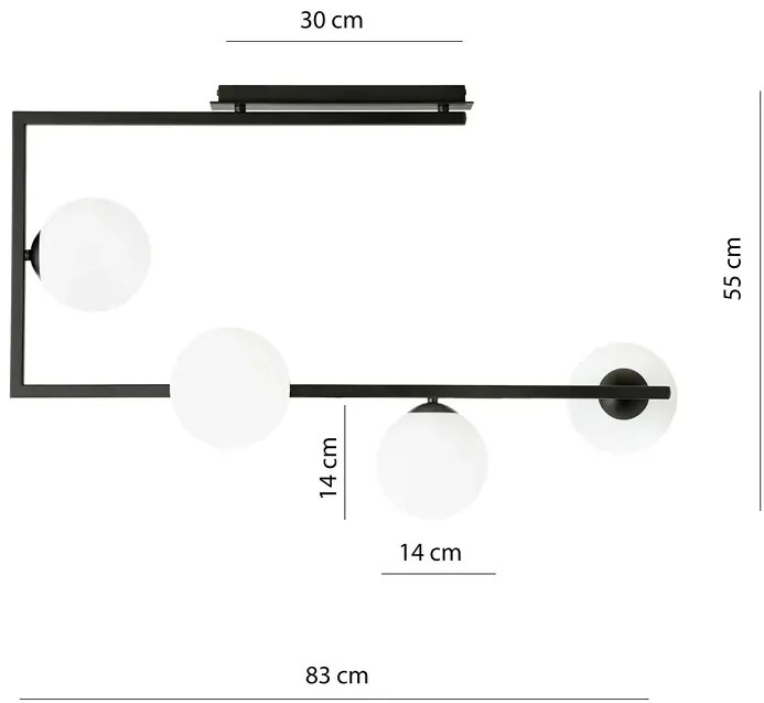 Nowoczesna lampa sufitowa z mlecznymi kloszami  - D107-Solini