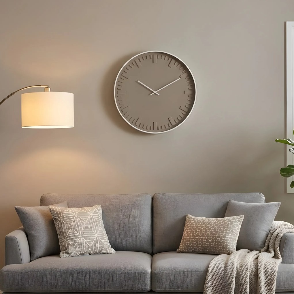 Elegancki zegar ścienny z białą ramą, Ø 40 cm