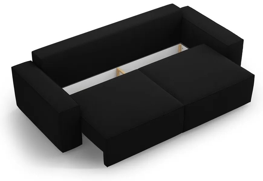 Czarna rozkładana sofa 247 cm Jodie – Micadoni Home