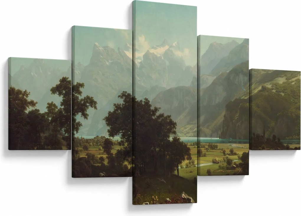 Obraz - Albert Bierstadt, Lake Lucerne, reprodukcje (125x70 cm)