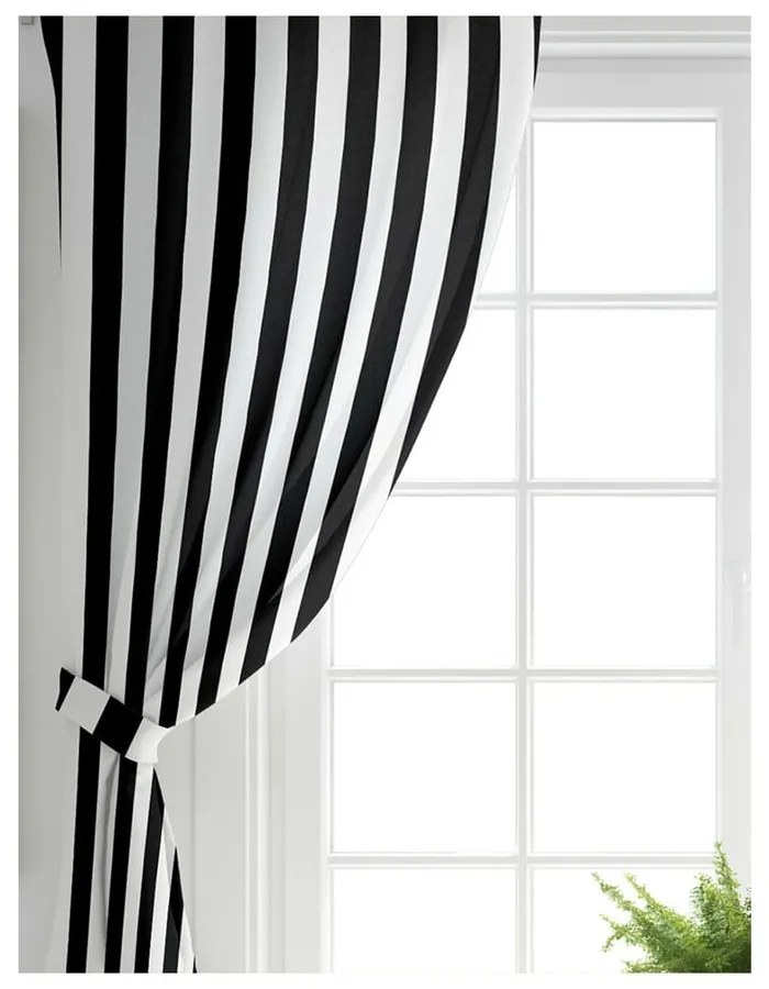 Czarno-białe zasłony zestaw 2 szt. 140x260 cm – Mila Home