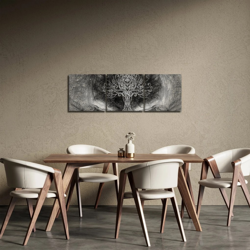 Obraz - Drzewo życia (z zegarem) (90x30 cm)