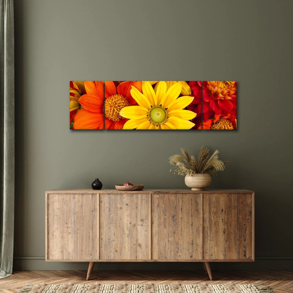 Obraz kwiatów (170x50 cm)