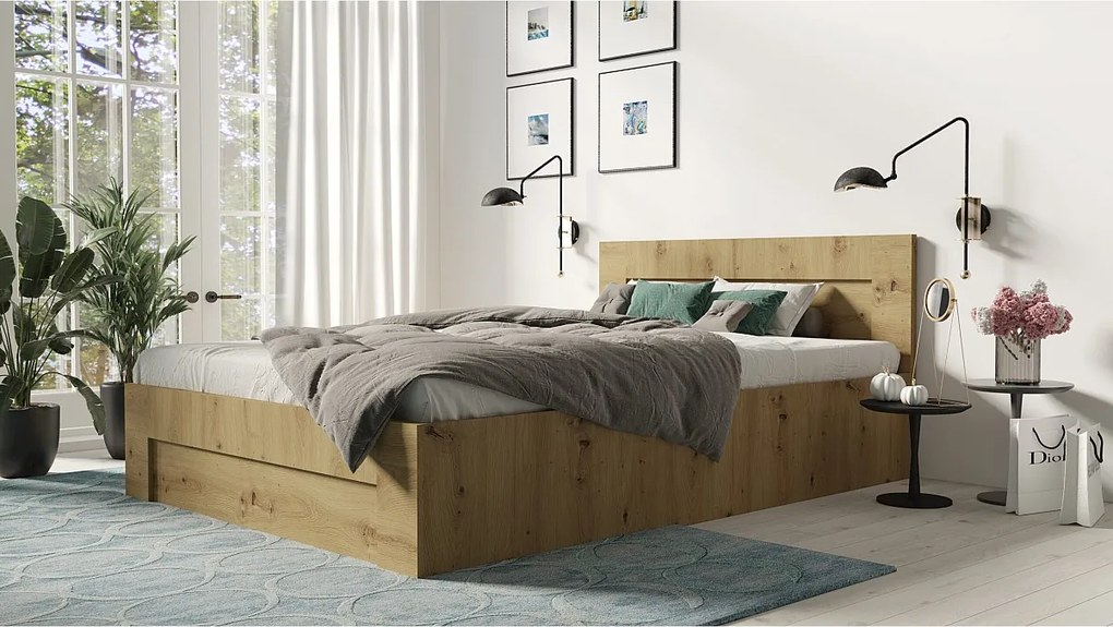 Łóżko 140cm x 200cm Otwierane z boku | ARTISAN | Pojemnik + Stelaż