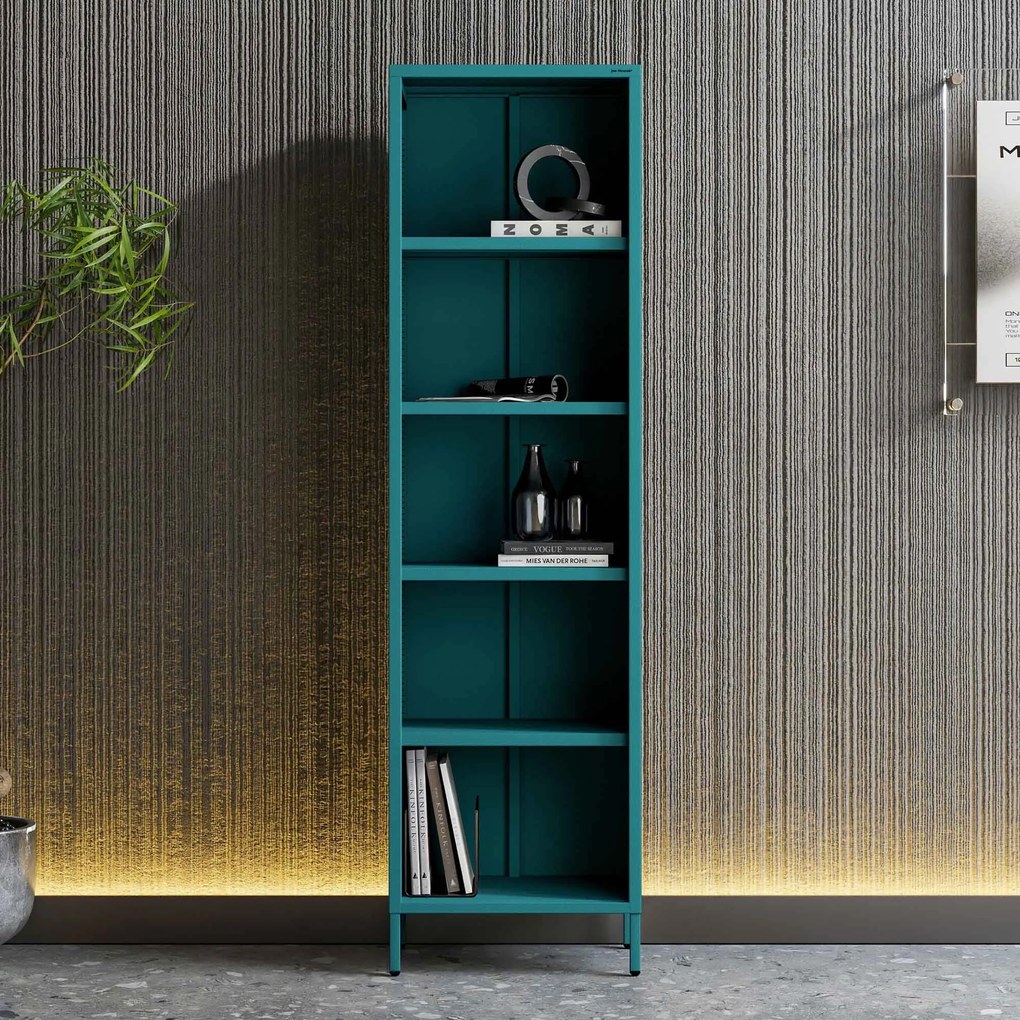 Regał na książki MARIO, 500 x 1800 x 350 mm, Modern: morski