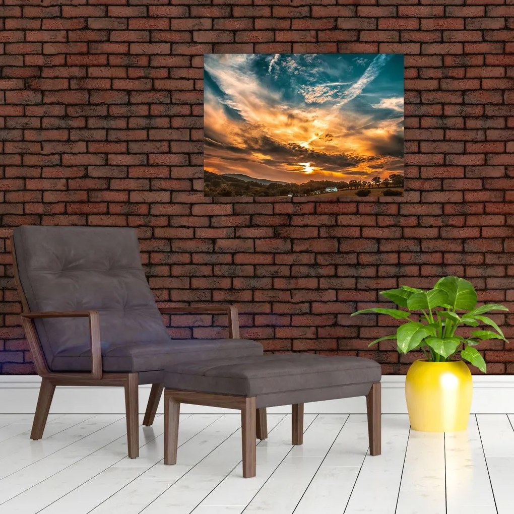 Obraz na szkle - chmury (70x50 cm)