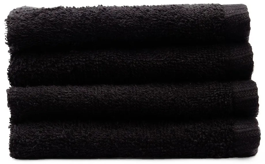 Czarne bawełniane ręczniki szybkoschnące/frotte zestaw 4 szt. 30x30 cm Quick Dry – Catherine Lansfield