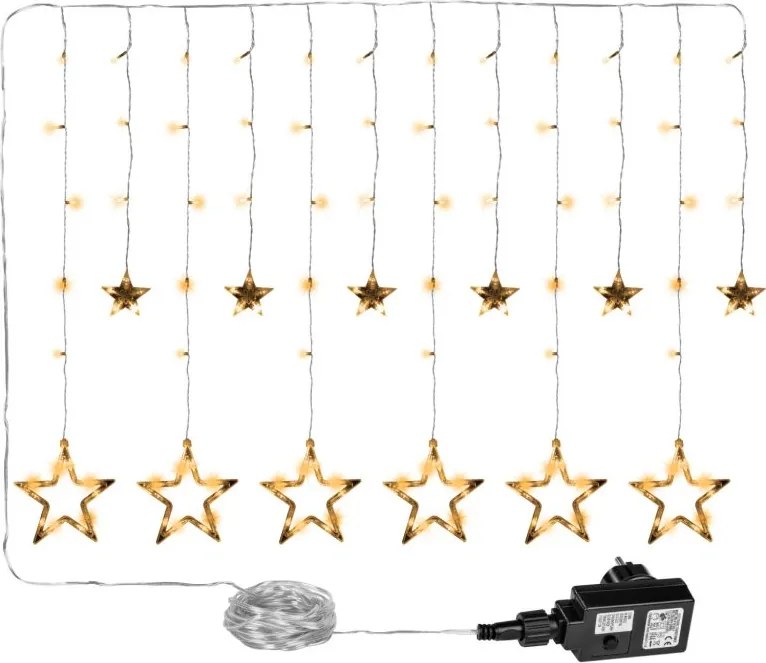 Dekoracja świąteczna - świecące gwiazdki,150LED, ciepła biel