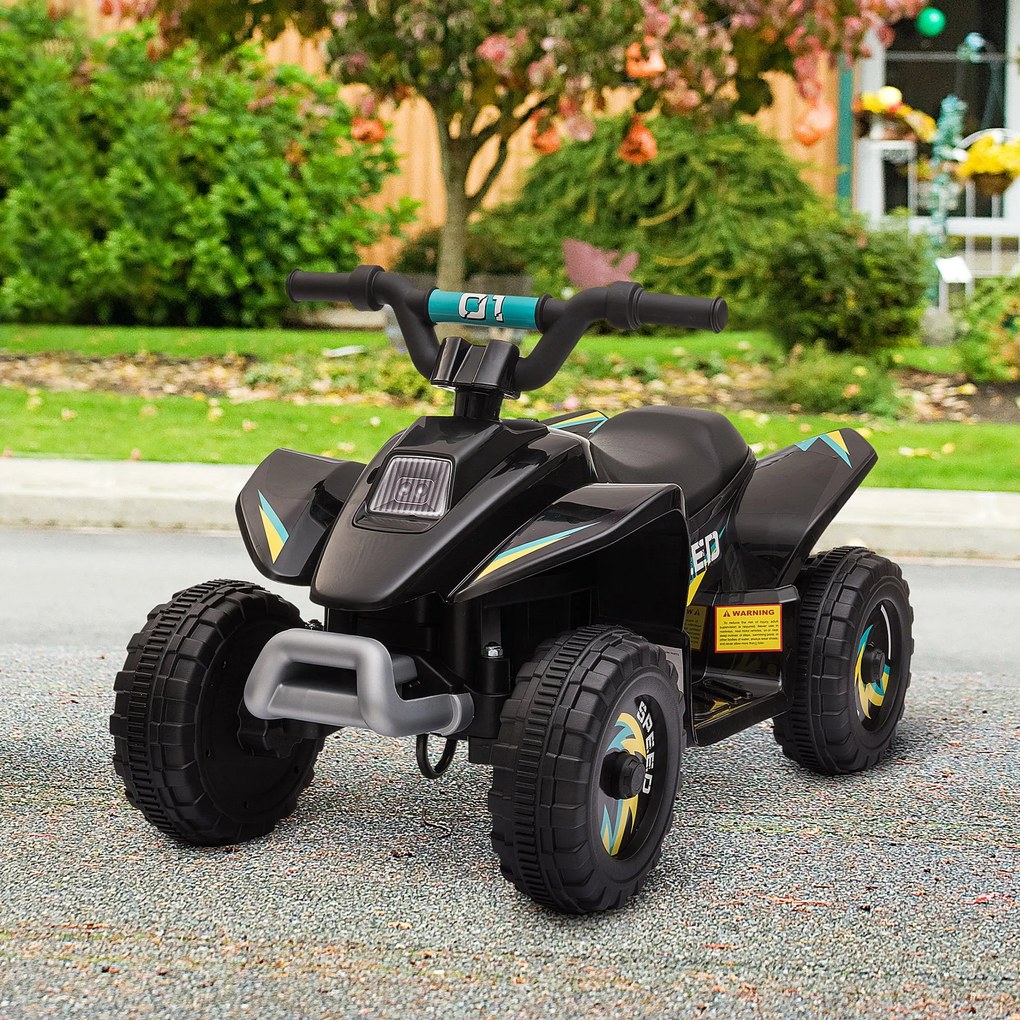 HOMCOM Quad elektryczny 6V dla dzieci z funkcją przód/tył dla dzieci 1,5-3 lata do 20 kg Schwarz | Aosom PL
