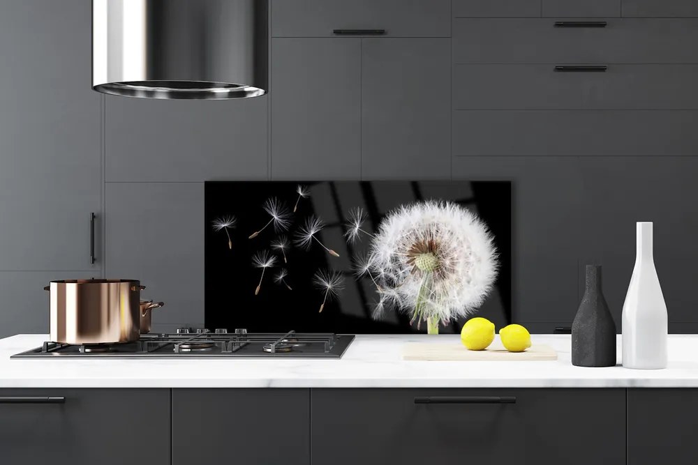 Szkło do Kuchni na Ścianę Puszysty Mniszek Lekarski