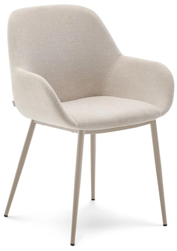 Kremowy tapicerowany fotel jadalniany Konna – Kave Home