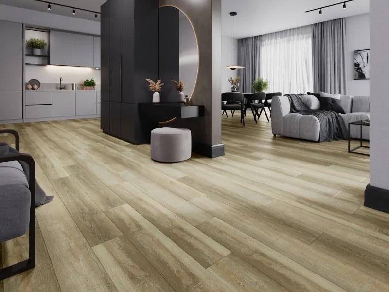 Mexen West Orange panele winylowe 1240 x 182 mm SPC 6,5 mm, podkład IXPE 1,5 mm, 4 V-Fuga, Dąb - F1009-1240-182-505-4V1-01