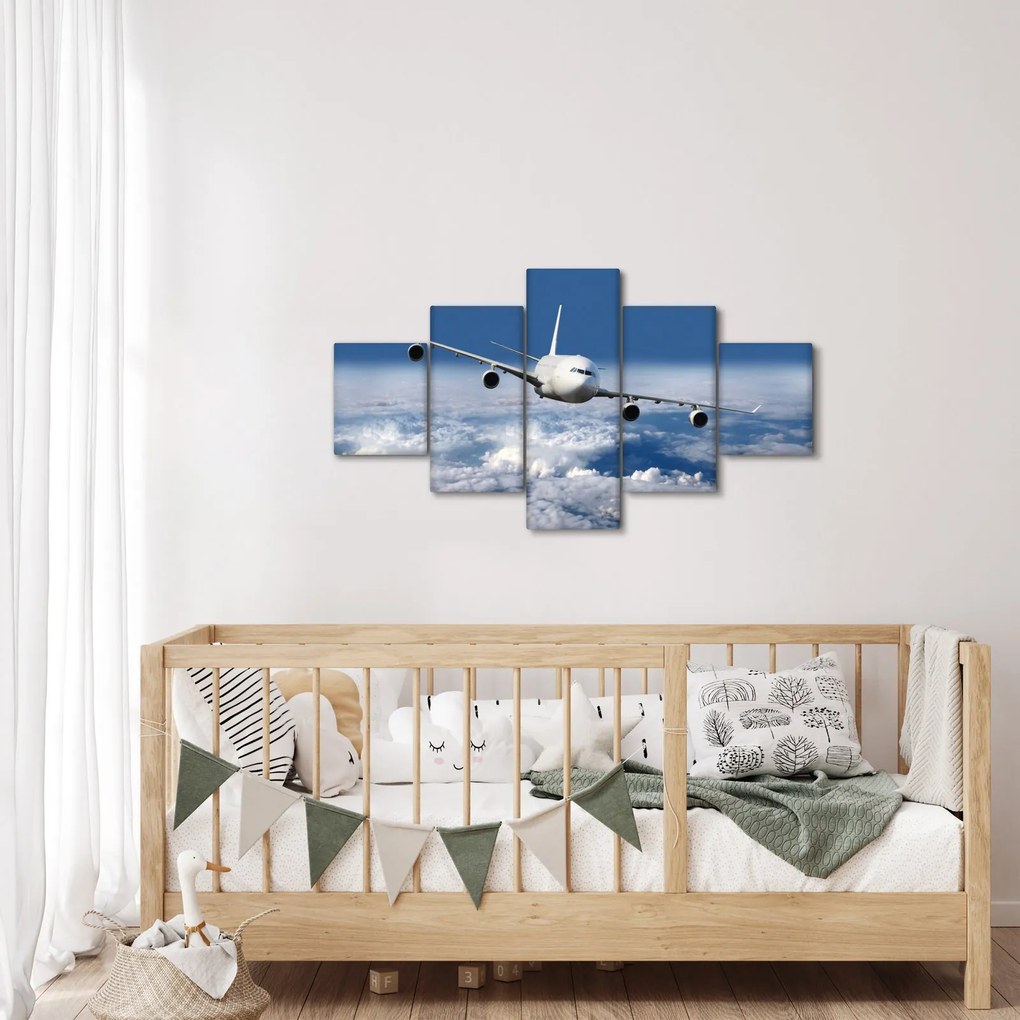 Obraz - Samolot w chmurach (125x70 cm)