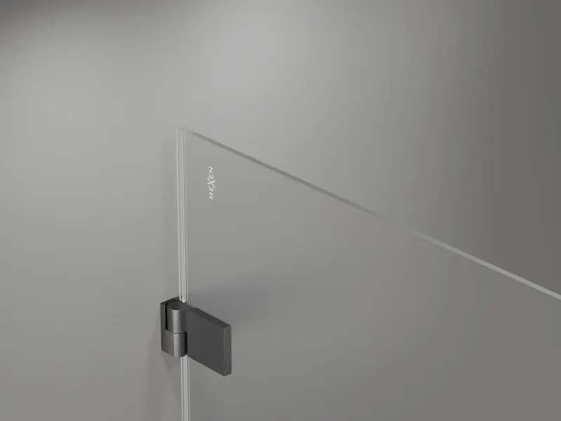 Mexen Lunar-B L drzwi prysznicowe uchylne prawe 110 cm, transparent, gun gray szczotkowany - 832SL-110-050-66-00-P