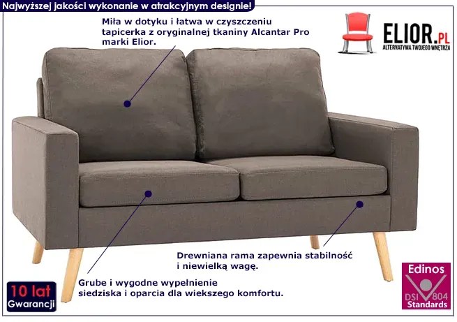2-osobowa sofa taupe - Muria 2Q