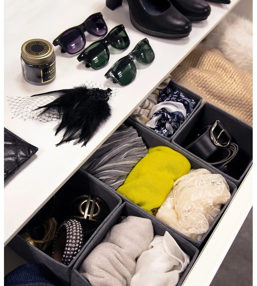 Zestaw 3 szarych organizerów Bigso Box of Sweden Drawer
