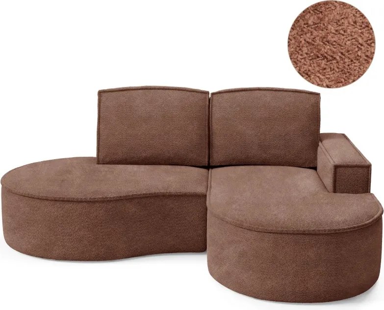 Narożnik MOLLY Prawostronny bez funkcji spania, wolnostojący tkanina ABRIAMO 12 Miedziany