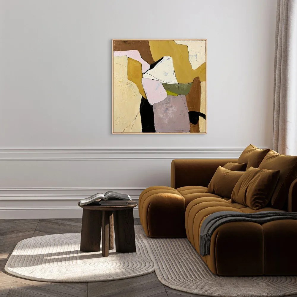 Ręcznie malowany obraz na płótnie z ramą w zestawie 101x101 cm Featured – Malerifabrikken