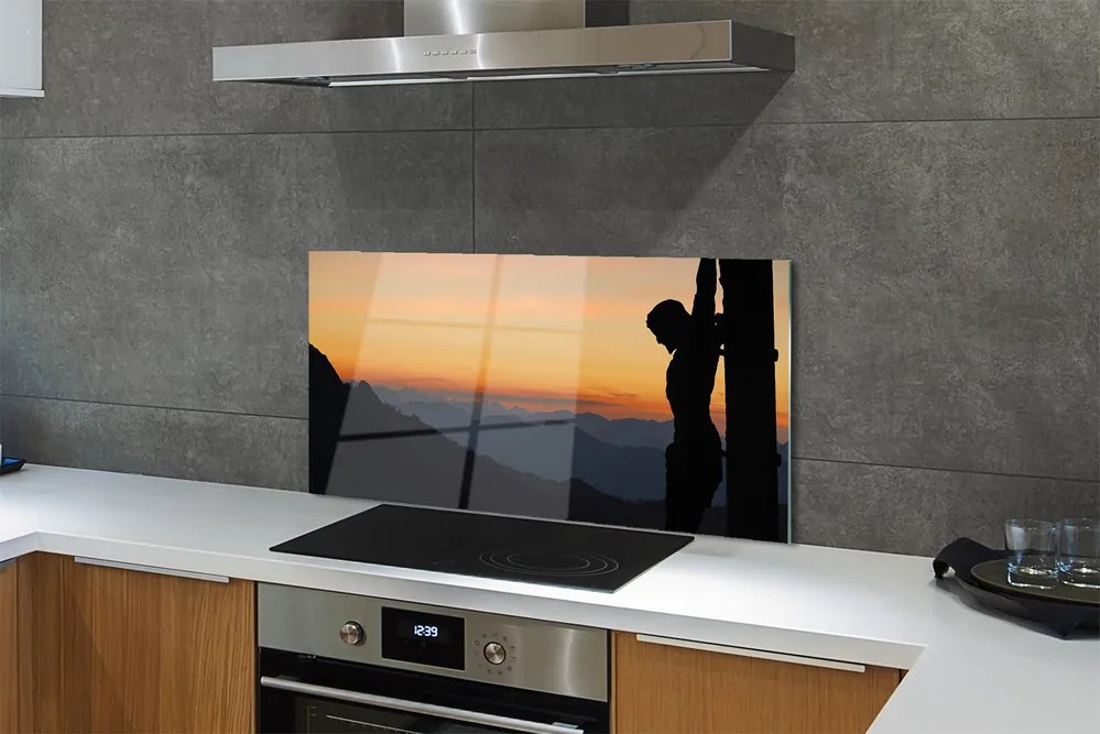 Szklany Panel Ukrzyżowanie o Zachodzie Słońca