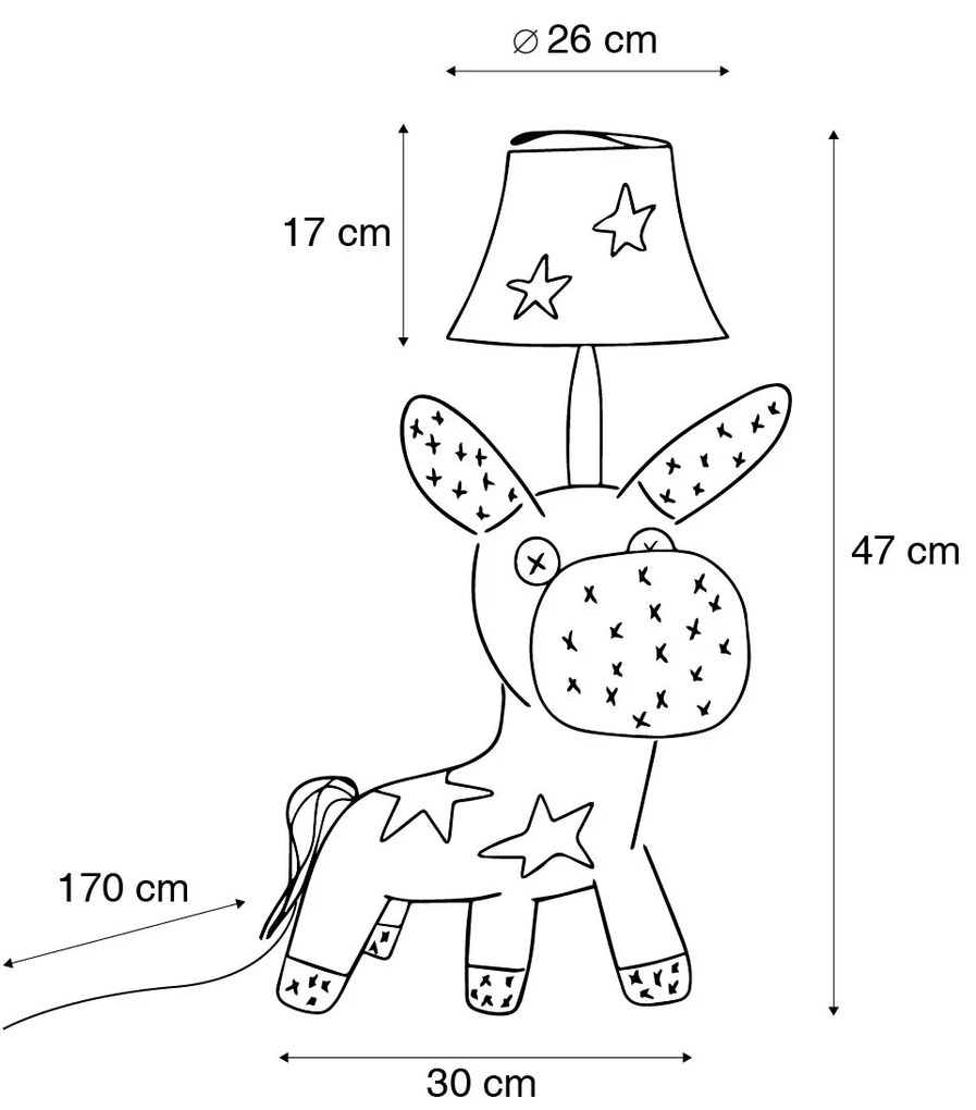 Dziecięca lampa stołowa Koń Gwiazdy z LED - Finn Dla dzieci Oswietlenie wewnetrzne