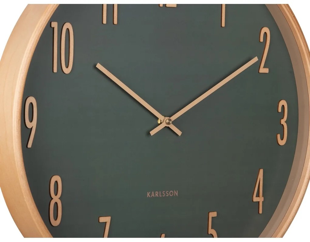 Karlsson 5996GR Designerski zegar ścienny zielony, śr. 40 cm