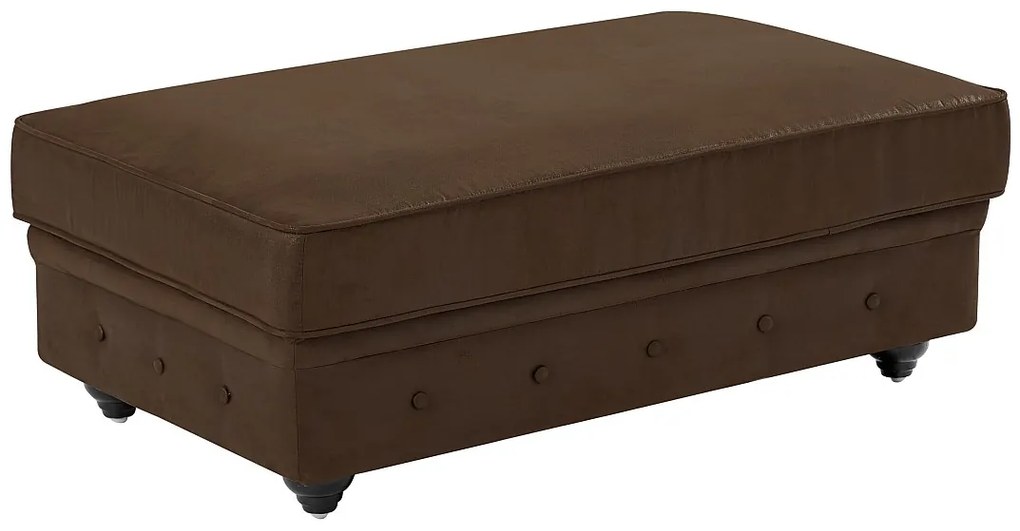 Puf ze skrzynią z mikrofibry z efektem postarzanej skóry - CHESTERFIELD