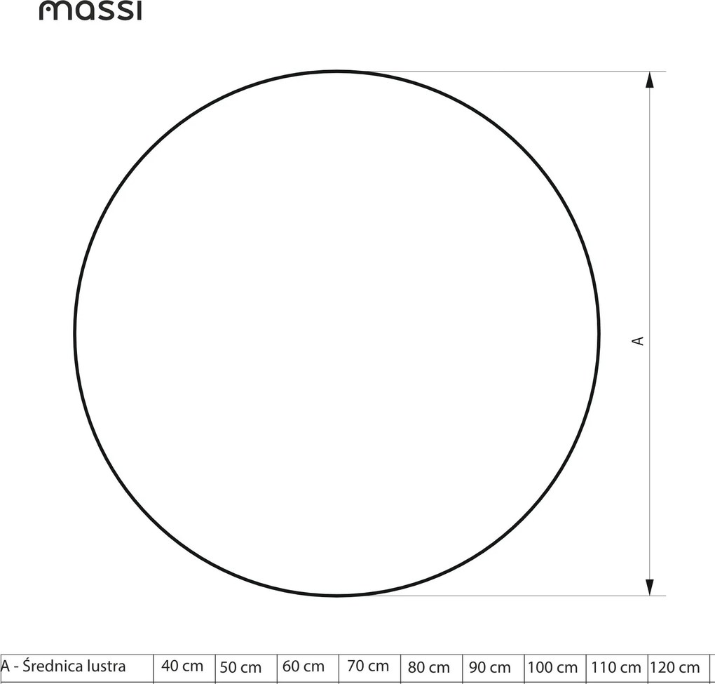 Massi Lustro okrągłe podświetlane bezramowe MOON XXL LED 140 cm | Różne rozmiary | Różne kolory