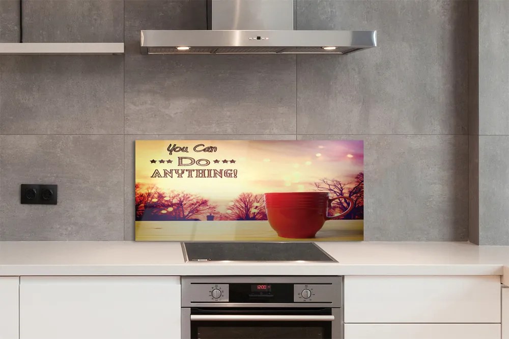 Szklany Panel Napis na Jesiennym Kubku